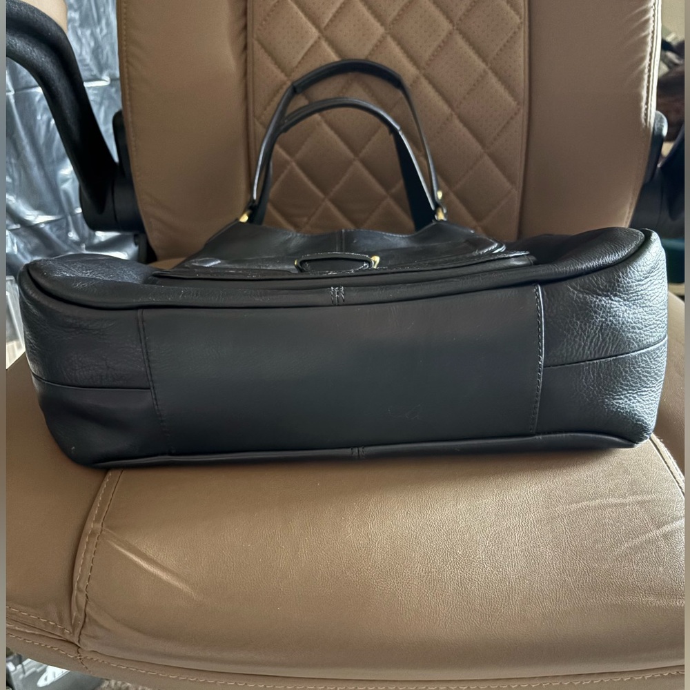 Coach Campbell F24686 Black Leather Hobo Shoulder Bag Purse Brass Buckle Handbag - Picture 5 of 10